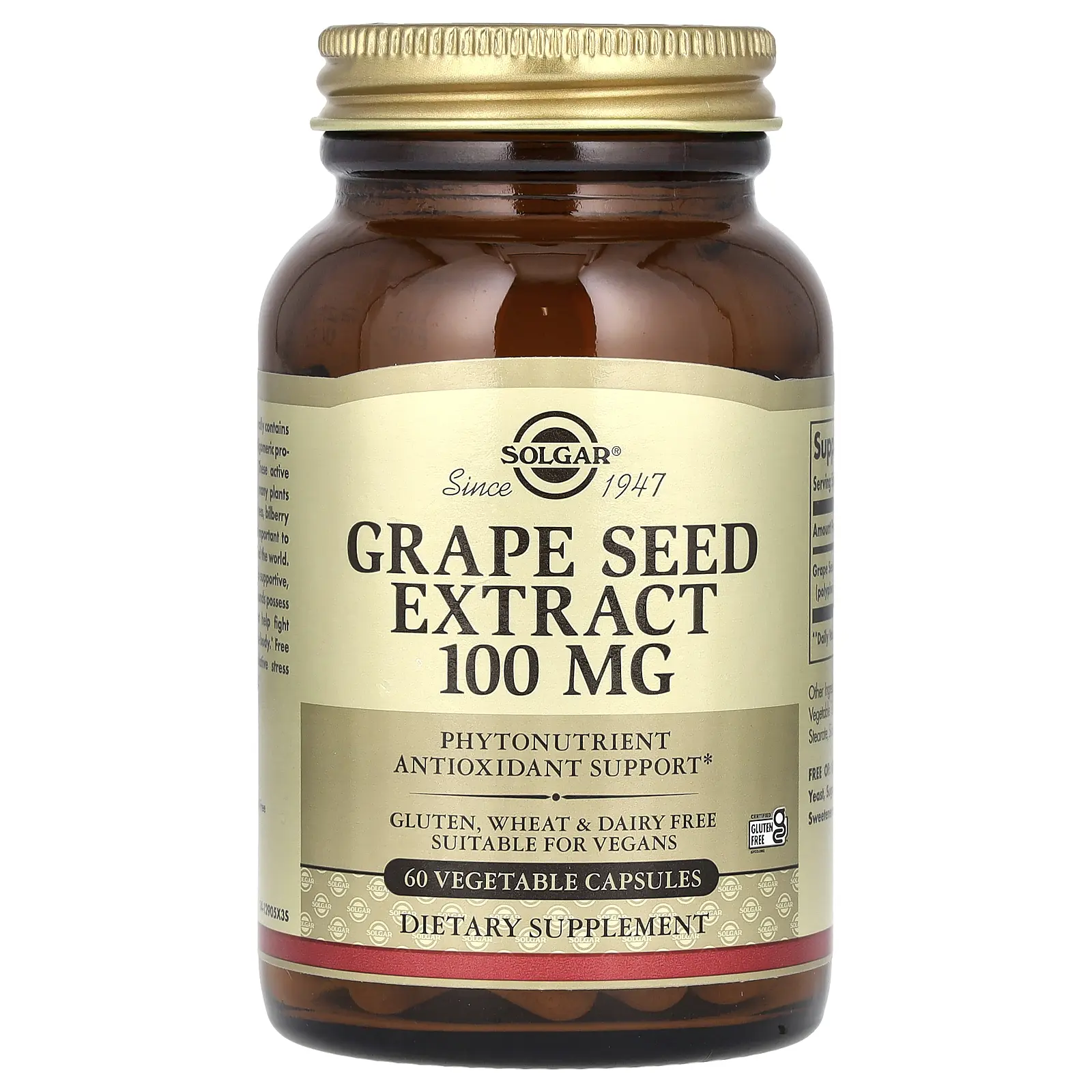 Solgar Grape Seed Extract, 100 mg, 60 Vegetable Capsules