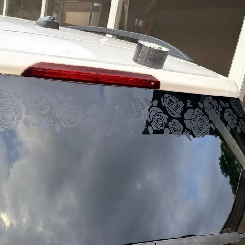 Roses window Decal - Small or Full Window Vinyl for Cars & SUVs Easy Apply High-Quality Car Sticker Premium Weatherproof Design