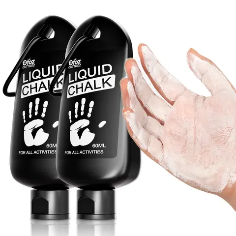 OUTTDOZ Pro Grade Liquid Chalk for Athletes - Hand-Friendly, Quick Drying, Mess-Free, Easy to Apply, Clean Workout Accessory, Enhancing Performance, Gym/Dancing Safe, 60ml 2-Pack for Weightlifting, Rock Climbing