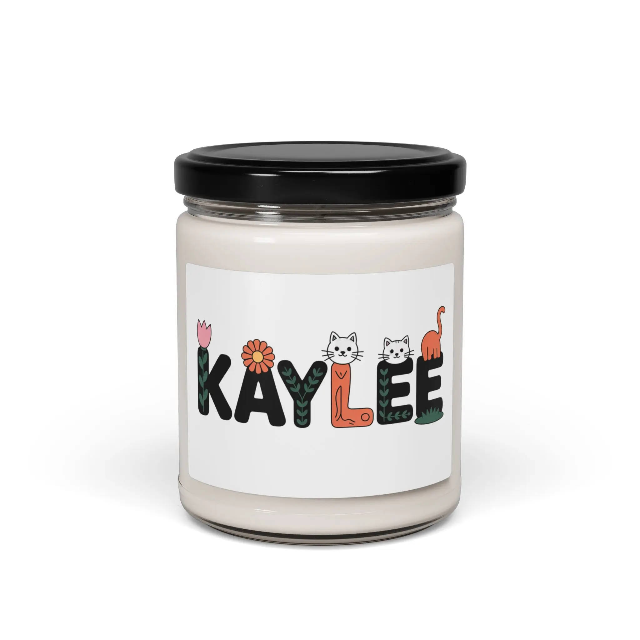 Kaylee Name Personalized Scented Soy Candle, Cat Lover Gift, Home Decor, Relaxation, Custom Name Candle, Birthday Gift, Cozy Atmosphere, Spiritual, Baby Name, Shower, Self Care
