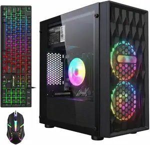 STGAubron Gaming PC Computer Desktop, 8th Gen Intel Core i7 up to 4.1GHz, Radeon RX 590 8G, 16G DDR4, 512G SSD, WiFi 6 & BT 5.0, RGB Fan x2, Windows 11 Home