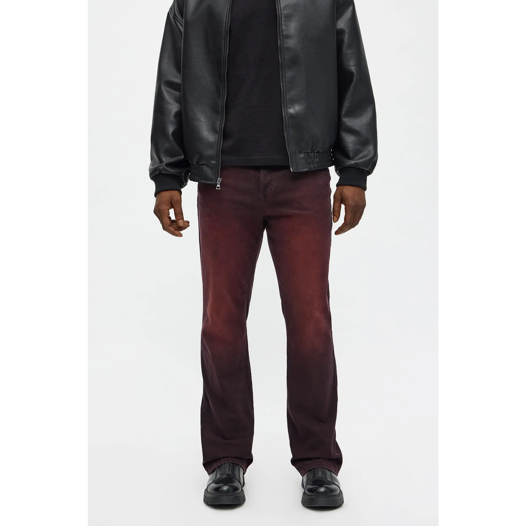 Stacked Slim Flare I'm That Ombre Jean - Burgundy