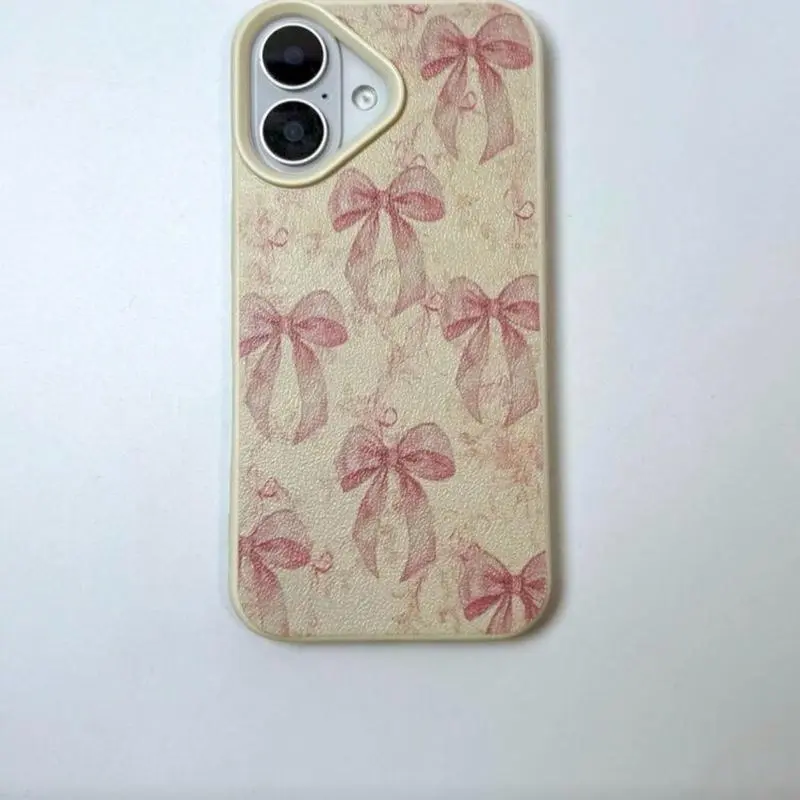 Cute Slim Protective Phone Case with Bow Design – Shockproof Clear Cover for Stylish Protection