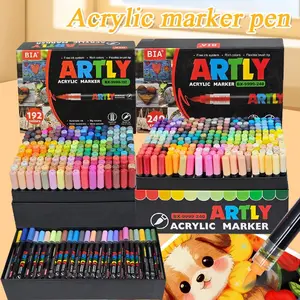 120 Color Soft Tip Acrylic Markers, Professional Art Supplies, Adjustable Ink Flow, Full Coverage, Ideal for Drawing & Painting, Brush Marker Pen
