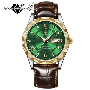 SMelody Fashion Men's Business Casual Quartz Luminous Waterproof Date Wristwatch with Leather Strap