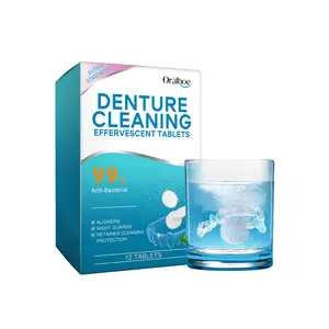 Oralhoe Denture Cleaning Effervescent Tablets Gentle Cleaning Denture Stains Fresh Clean Daily Portable Effervescent Tablets