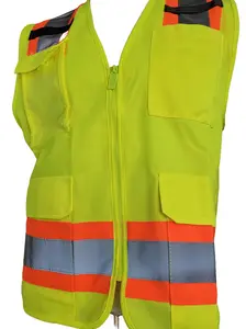 SV810 High Visibility Yellow Reflective Vest with clear ID Pocket  ( SEE DESCRIPTION FOR SIZE INFORMATION)