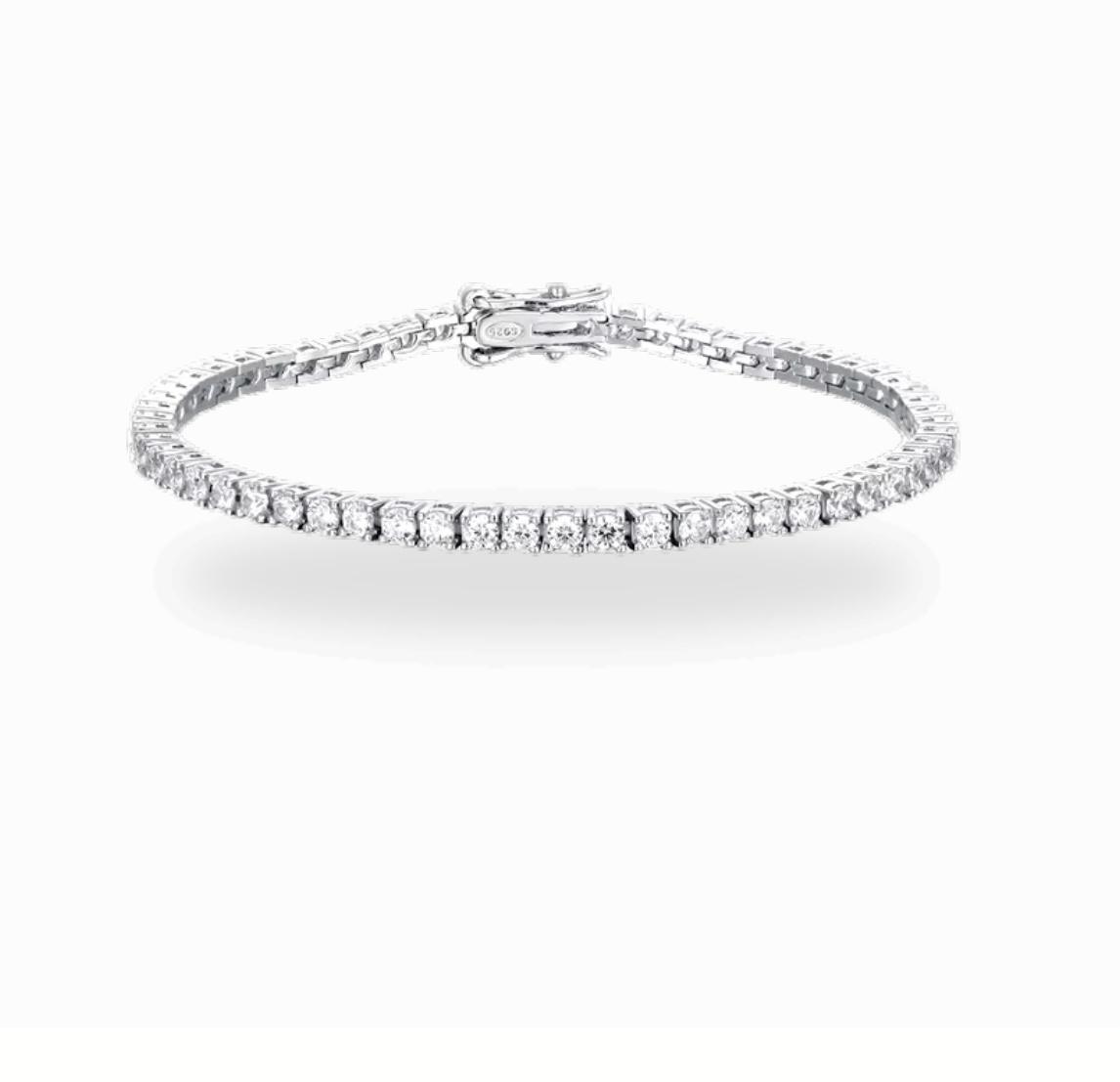 Anthea Manari 2.5mm Tennis Bracelet with Lab-Grown Moissanite and 925 Sterling Silver