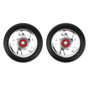 Set of 2pcs 100mm/3.9\" Kick Wheels with Bearing & Bushings