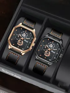 Men's Business Casual Quartz Watch Set, Perfect Gift for Daily Wear & Holidays Like Thanksgiving Christmas Birthdays, Stylish Timepiece Collection