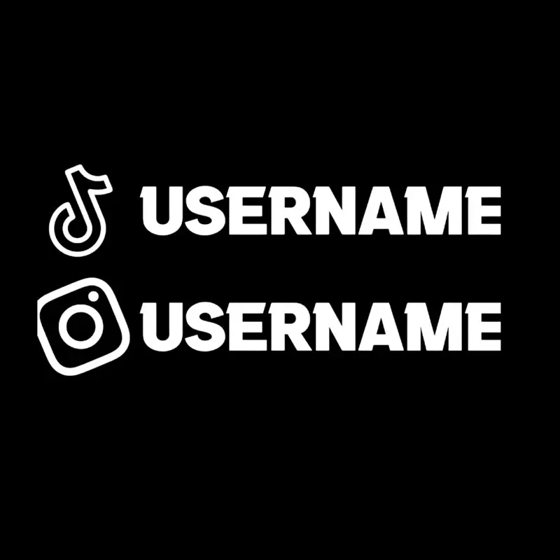 Personalized Social Media Username Window Decal, 11in Custom Decals Window Stickers & Films for Home Decor, Auto-Adhesive Window Stickers & Films, Colorful Peel-And-Stick Window Stickers & Films