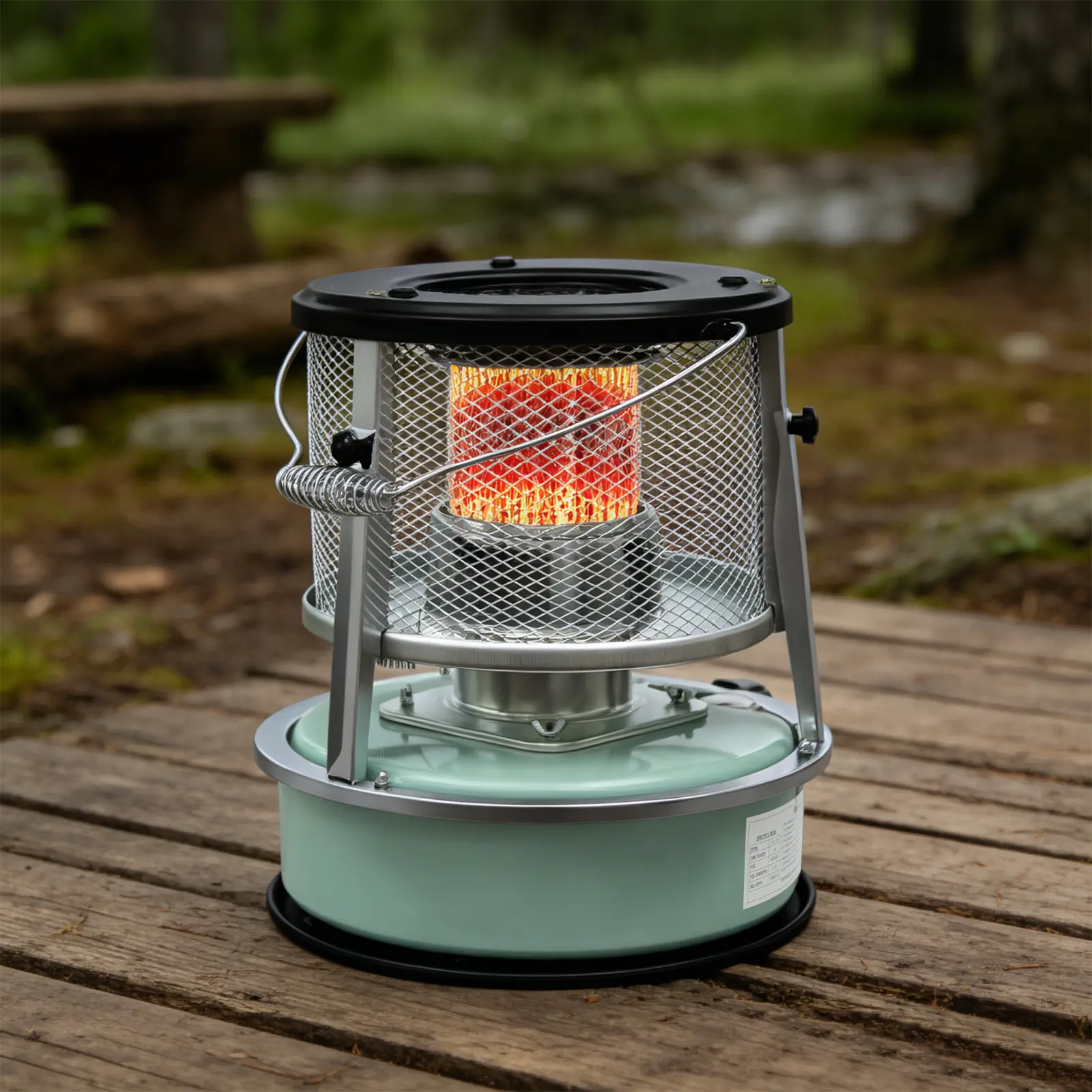 Portable Kerosene Heater 2600W 4.6L, Green Indoor Outdoor Camping Heater with Adjustable Height 9000BTU, Freestanding for Garage