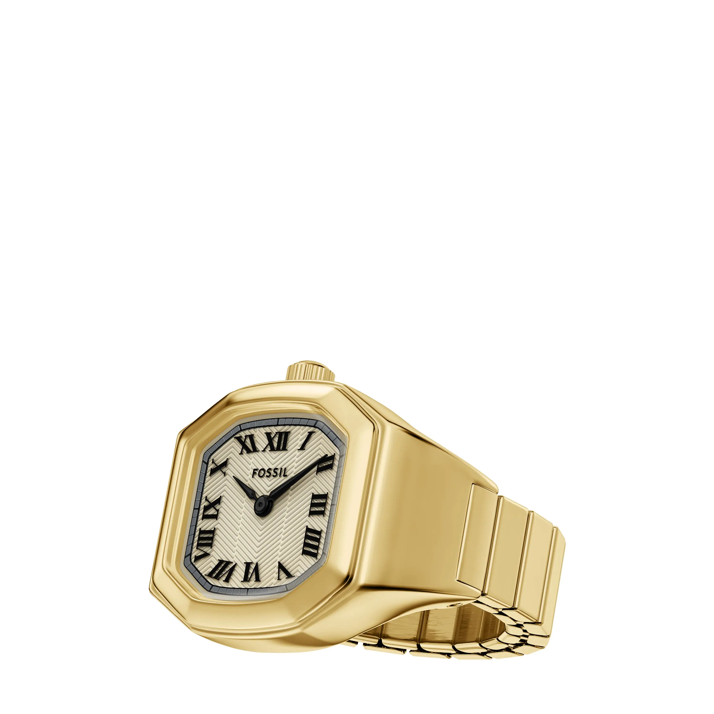 Fossil Women's Harlow Watch Ring 17mm Two-Hand Gold-Tone Stainless Steel