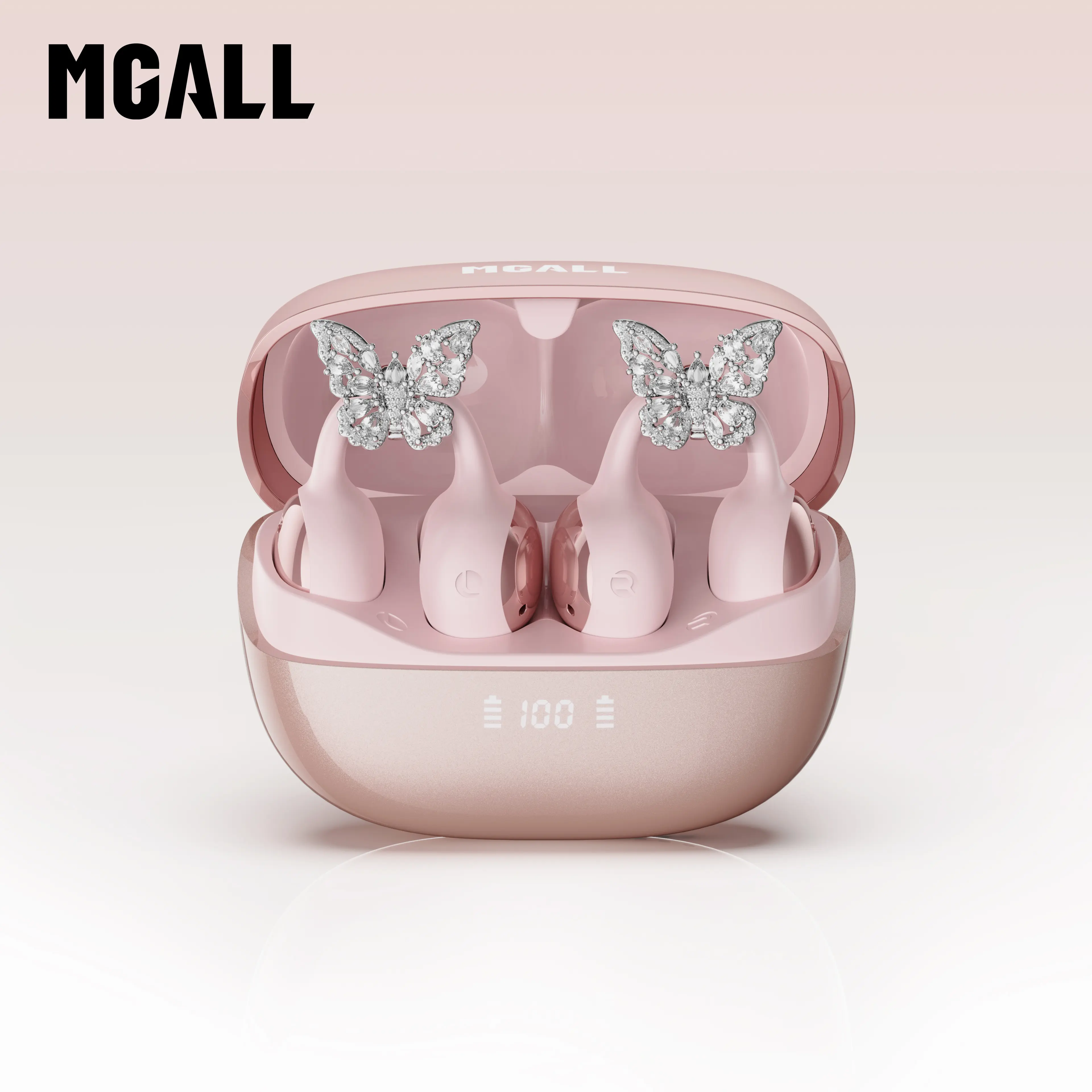 MGALL C11 Clip-On Wireless Headphones with Bluetooth 6.0 for Fast, Stable Connection & Low Power Use, Cloud-Like Comfort & Premium Sound, IPX5 Waterproof Audio Earbuds for Music, Calls & Sports Electronic Headset