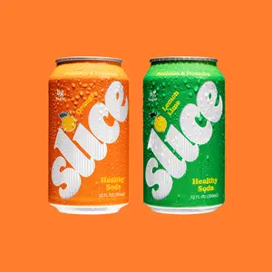 Slice Classics Variety Pack (Orange & Lemon Lime, 12pk) | Probiotics, Fiber, 5g Sugar, Non-GMO, Healthy Soda
