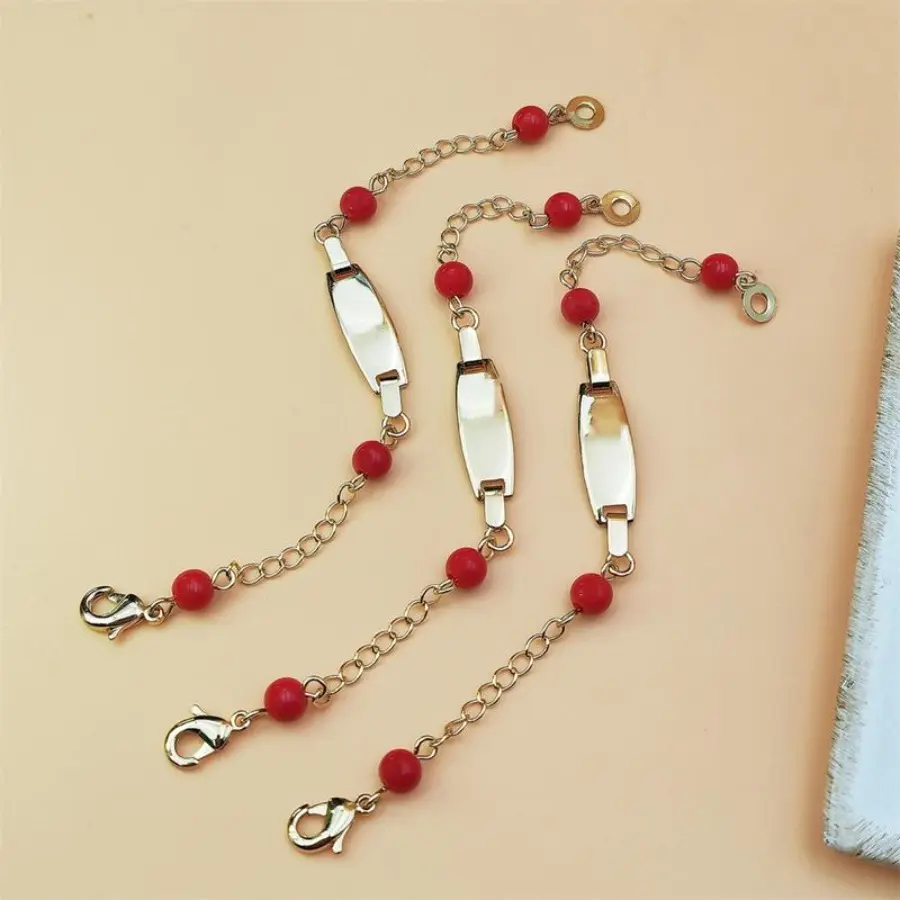 Children's Red Agate Curved Blank Bead Bracelet - Simple Temperament, Versatile Niche Fashion Costume Jewelry, Exquisite Bracelet, Bracelets Jewelry, Metal Bracelet