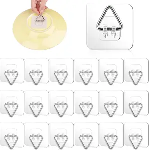 18 Pack Invisible Plate Hangers for the Wall, Vertical Adhesive Wall Plate Hangers for Display, Art, Pictures, Decorative, 2.25 Inch COIDEA