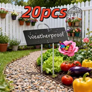 20-Piece Heavy-Duty Aluminum Plant Tags with Hanging Rings, Rust-Resistant Waterproof Writeable Garden Markers, Home Supplies for Outdoor Garden & Container Planting