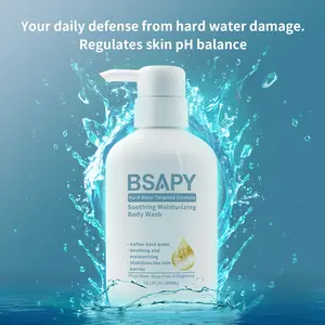 BSAPY Hard Water Defense Body Wash pH Balanced Hydrating & Barrier-Repair Formula with Niacinamide Amino Acids Aloe Chamomile Gentle Foaming Salicylic Cleanser for Sensitive Dry Acne-Prone Skin 10.1 fl oz 300ml