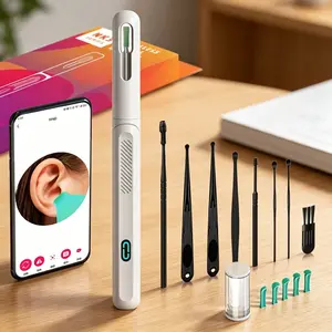 Smart Visual Ear Cleaner with WiFi HD Camera, APP Visualization, Reusable Tips, New Ne3 Model, Lithium Ion Battery, for Family Use