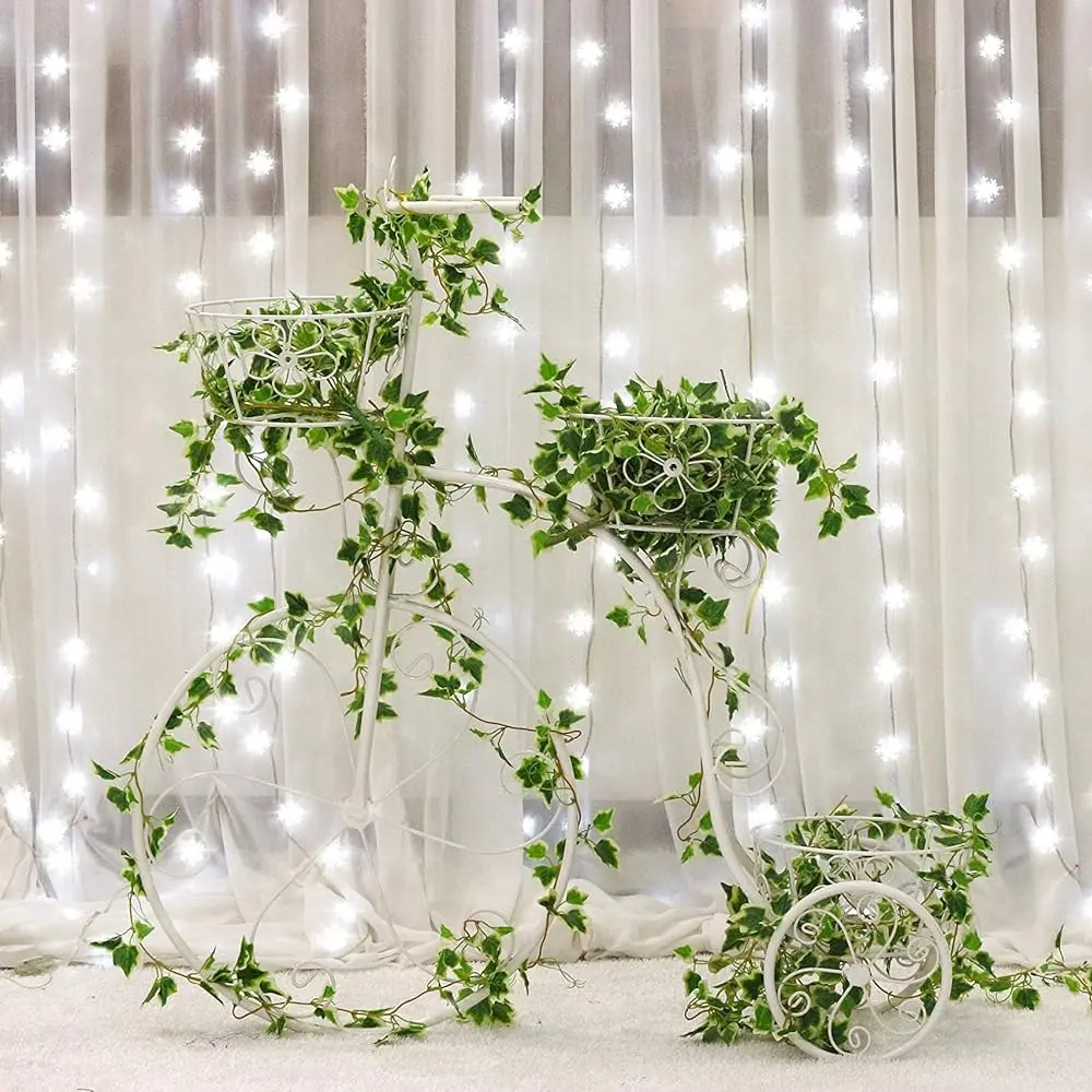 2 Pack Snowflake Christmas Lights 100 LED | Hanging Window Curtain Fairy Lights for Xmas, Bedroom, Party & Outdoor Holiday Decorations (42.6FT)