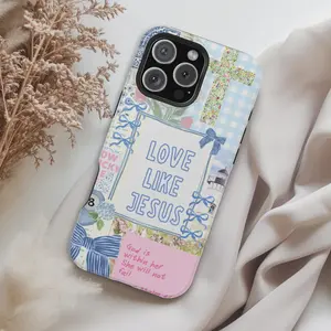 Love Like Jesus Coquette Bow iPhone Case, Floral Bible Verse God Christ, Boho Christian Phone Case for iPhone 17 ProMax,Samsung s24 ultra and  16, 15, 14, 13, 12, 11 Pro Max, X, XR, XS Max, 8, And 7 Plus,screen protector Compatible with Samsung Galaxy S25
