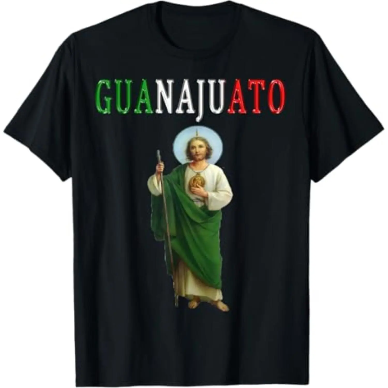 Men's Graphic Tshirt, San Judas Tadeo Guanajuato Print - Soft Cotton Tee, Breathable Casual Wear for All Seasons, Inclusive Size, Top