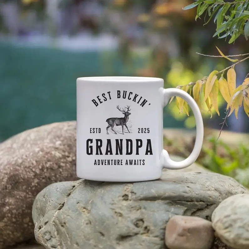 Rustic Grandpa Coffee Mug,  Best Buckin' Grandpa Gift, Hunting Gift for Grandpa, Unique Father's Day Present, Adventure Awaits