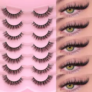 Cat Eye Cross False Eyelashes, Natural Luxurious Look, Exaggerated Style, Realistic 3D Striped Lashes, Fluffy 13-15mm Length, Cosmetic