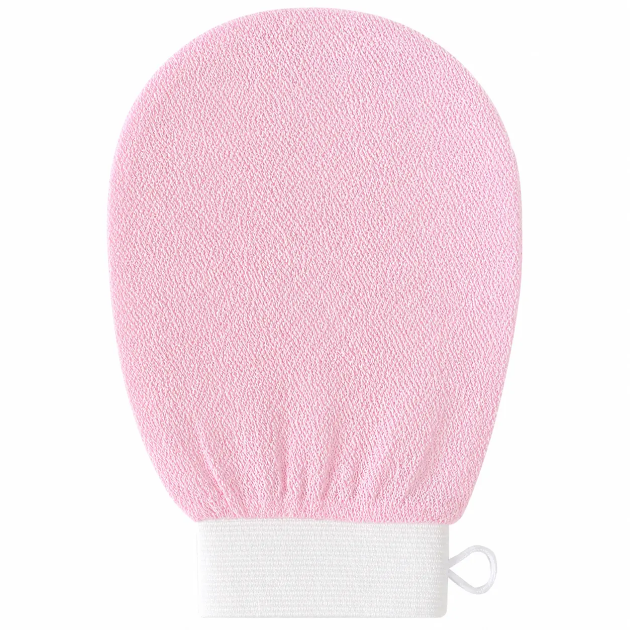 Exfoliating Glove for Shower, Body Scrubber Bath Mitt for Dead Skin and Rough Areas, Medium Texture, Pink, 1 Piece