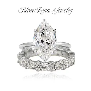 S925 Classic 3.0CT Marquise Cut Engagement Ring Set, Elegant Sterling Silver and 18K Gold Plated Jewelry for Women, Wedding Ring Set for Proposals, 5A CZ Anniversaries & Birthdays