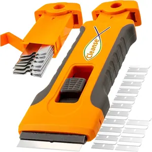 Razor Blade Scraper Tool with 15Pcs Extra Blades, Cleaning Razor Scraper for Glass, Glass Cleanse