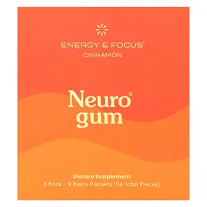 NeuroGum Energy & Focus, Cinnamon, 6 Packs, 9 Pieces Each
