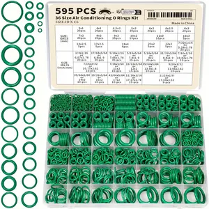595pcs/set Mixed Size O-ring Assortment Kit, Rubber O-ring Gasket, Plumbing Gasket, Air Conditioning Gasket, Professional Sealing Ring Kit for Car, Hardware