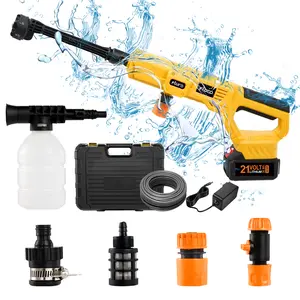 FLURO Cordless Pressure Washer, 1000PSI 1.2GPM Portable Power Washer with Rechargeable 56Wh Battery 6-in-1 Nozzle, Handheld High-Pressure Car Washer Gun for Home/Floor