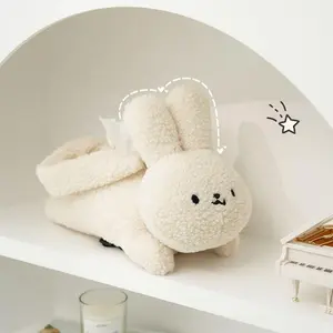 Plush Rabbit Tissue Box for Car Accessories Cartoon Car Tissue Holder Bedroom Living Room Desktop Tissue Organizer