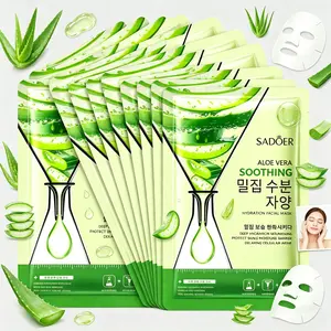 Aloe Vera & Cucumber Facial Mask, 5pcs/set Moisturizing Facial Mask, Deep Hydrating Facial Mask, Skin Care Product for All Skin Types, Hydrate, Face Masks