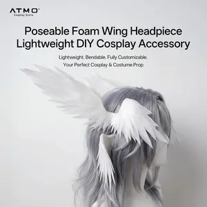 Bendable EVA Foam Angel Wing Headband - Lightweight Halloween Prop, Fashion Hair Accessory for Cosplay, Stage & Party Use