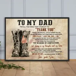 To My Dad Poster No , Dad Home Decor, Military Dad Wall Art, Father's Day Gift Idea