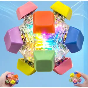 Keyboard fidget keychain clicker with lights stress relief toy for teens and adults gifts