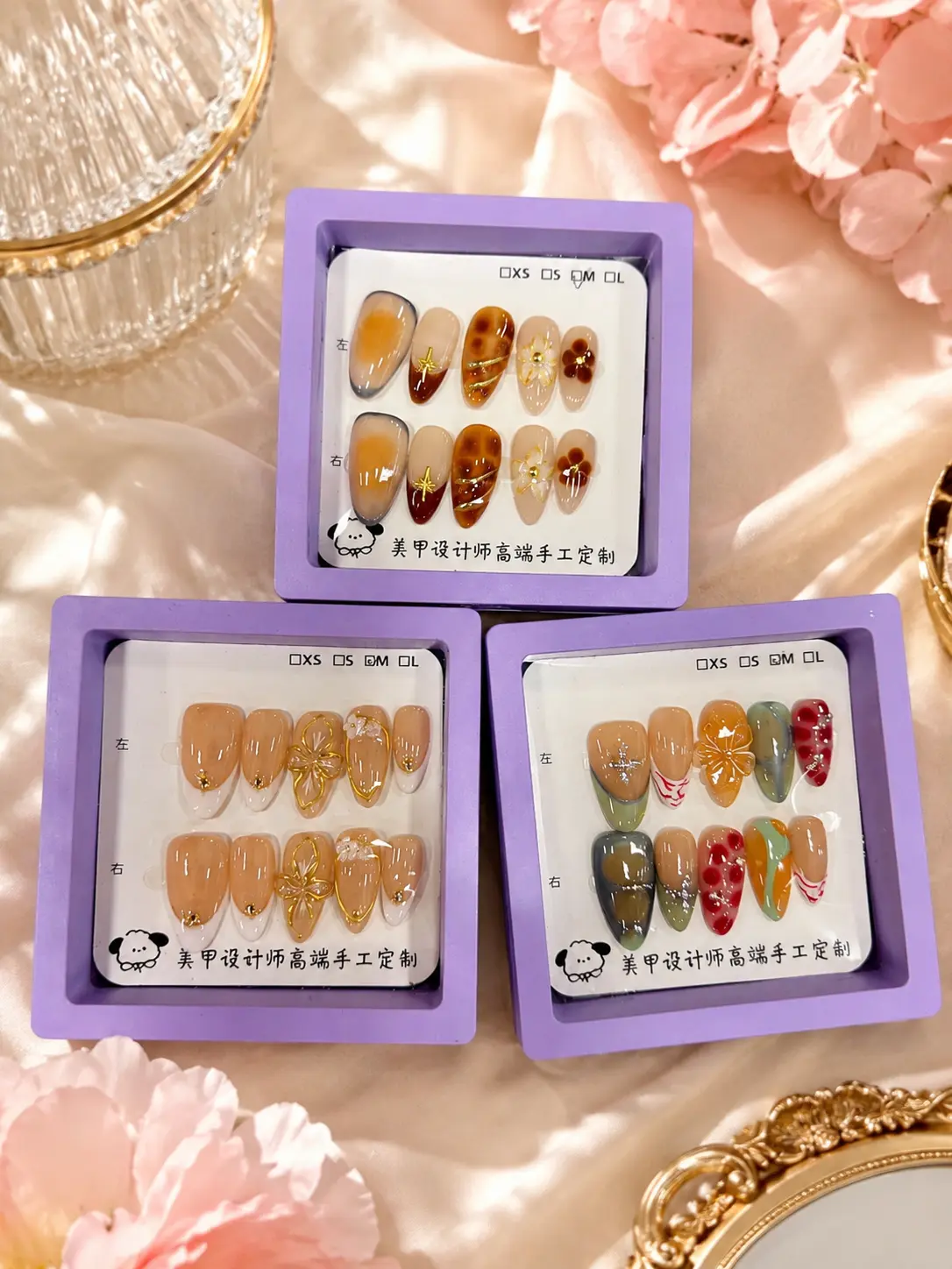 3 Press-On Nails Sets, Manicure Kits for Beauty & Personal Care