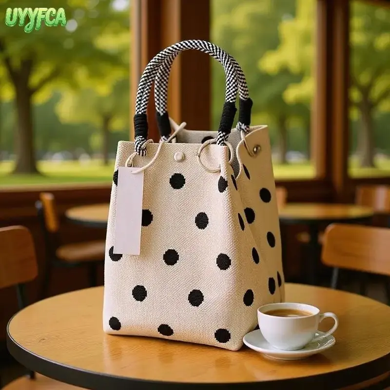 2026 New versatile cute knitted handbag three-dimensional magnetic buckle handbag handbag handbag woven bag women Bucket Handbag Colorful Braided Handle Woven Tote Bag Lightweight Breathable Cute Casual Purse Beach Vacation,Summervibes