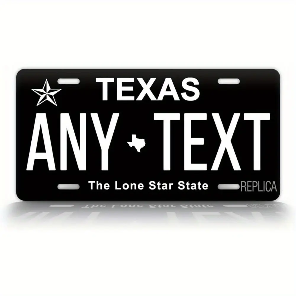 Customized Texa Black License Plate Personalized TX Auto Tag Customized Texa Black License Plate Personalized TX Auto Tag