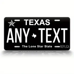 Customized Texa Black License Plate Personalized TX Auto Tag Customized Texa Black License Plate Personalized TX Auto Tag