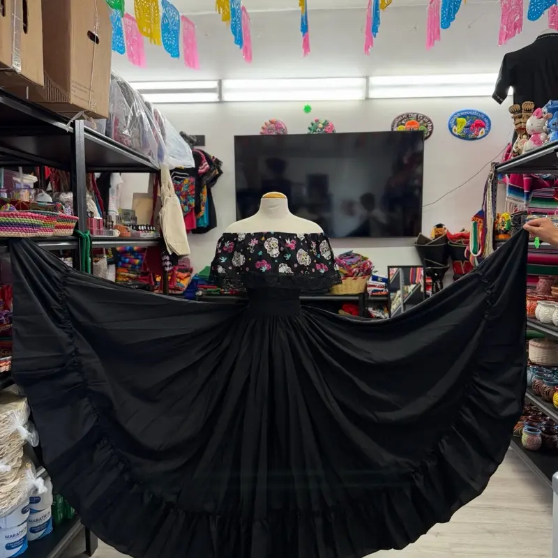 Folklore Elegance: 2-Piece Mexican Catrina Skirt and  Blouse Set