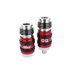 2 In ONE Universal Safety Exhaust Industrial Coupler, 1/4" NPT x 3/8" Body Flow