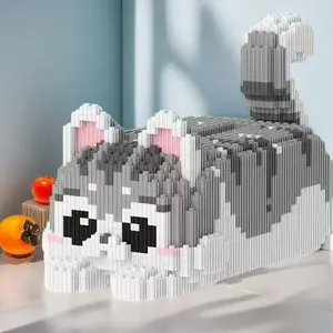 Cute Cat Design Building Blocks Set, Creative Tissue Box Building Block Model, Assembly Ornament for Home Office Desk, Creative Blocks Building Toy