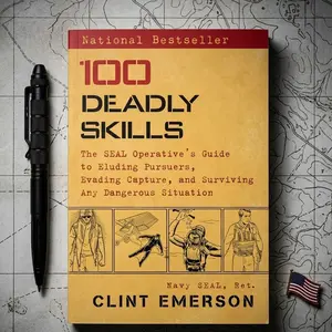 100 Deadly Skills: The SEAL Operative's Guide to Eluding Pursuers, Evading Capture, Surviving Dangerous Situations - Clint Emerson - 272-Page Trade Paperback Self Defense Book, Ideal Gift for Boyfriends