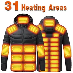 Upgraded Heated Hoodie with 31 Full Coverage Heating Areas, 4 Switch Independent Control and 3 Temperature Modes, Thermal Zip Up Jacket for Men Women Winter Work and TravelGift