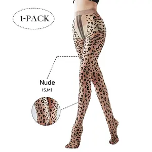 Leopard Jacquard Sheer Tights | 20D Snag-Resistant Pantyhose | Sexy Nude Animal Print Stockings for Women